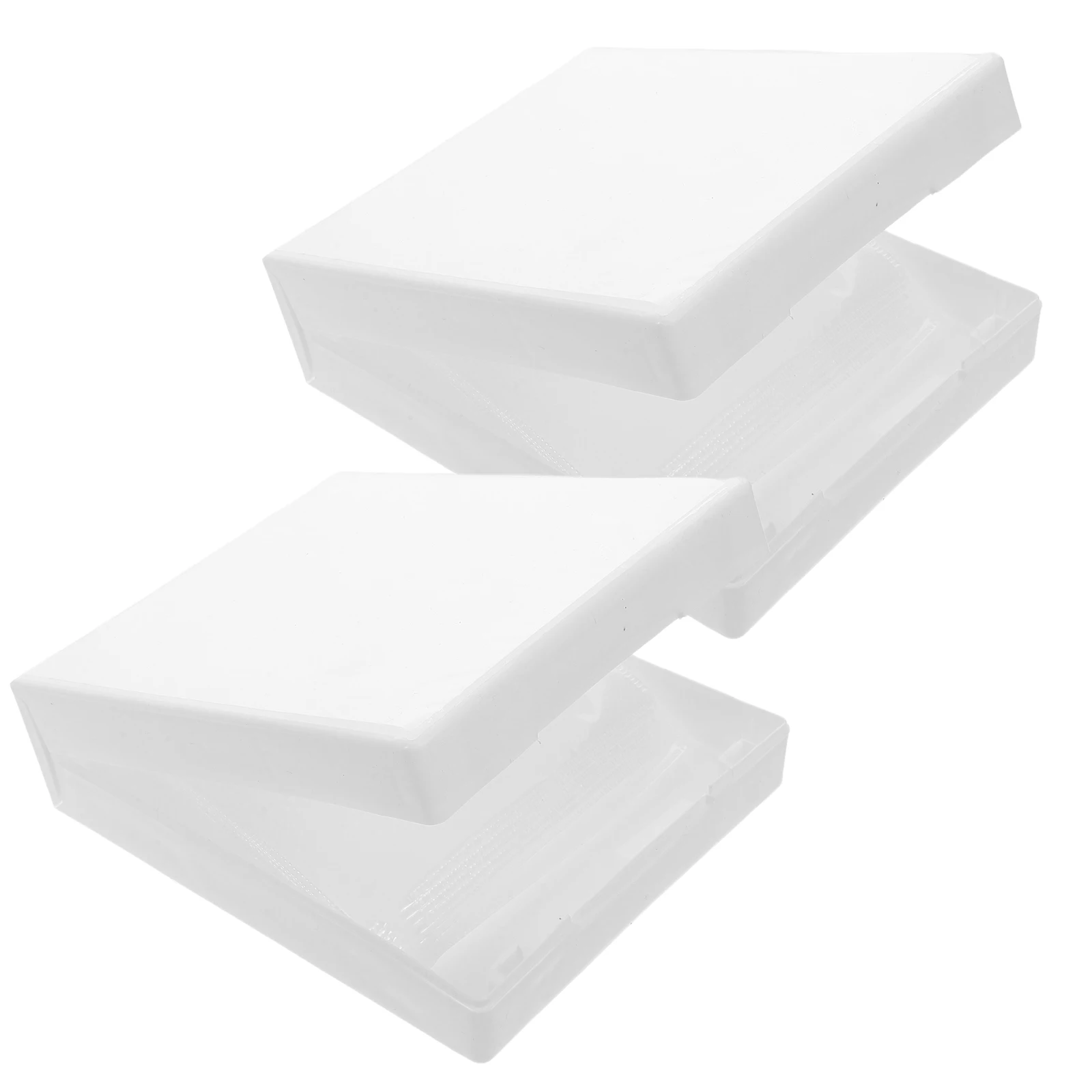 

2pcs Dvd Storage Box White Insertable Design Disc Case For Cds Dvds Video Games Memory Cards Sturdy Plastic Storage Container