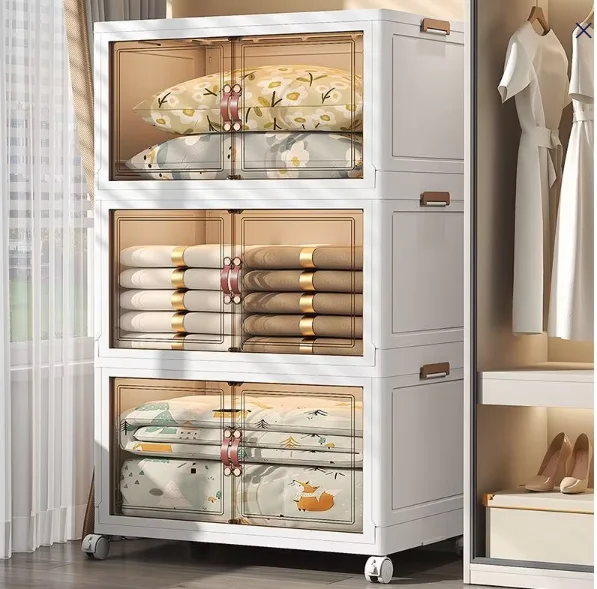 

Storage Bins with Lids and Wheels Collapsible Closet Organizers and Storage