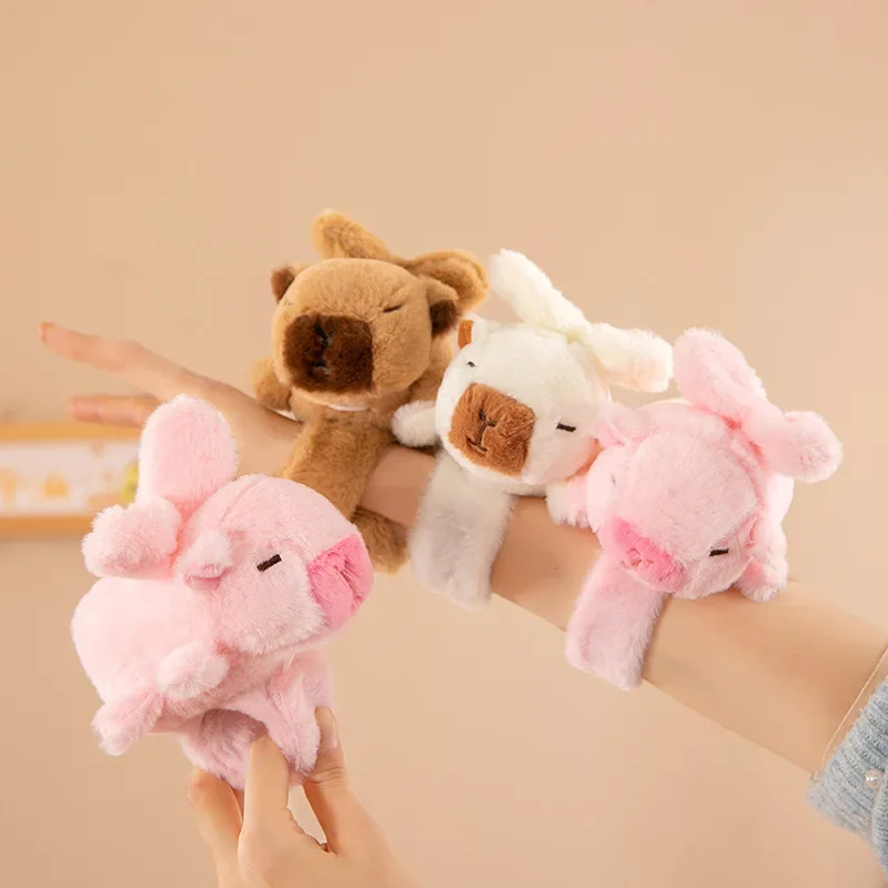 كابيبارا ألعاب من القطيفة تتحرك أجنحة الحيوانات المحشوة التصفيق دائرة حلقة المفاجئة لعبة معصمه التفاعلية أفخم دمية دراجة ديكور هدية