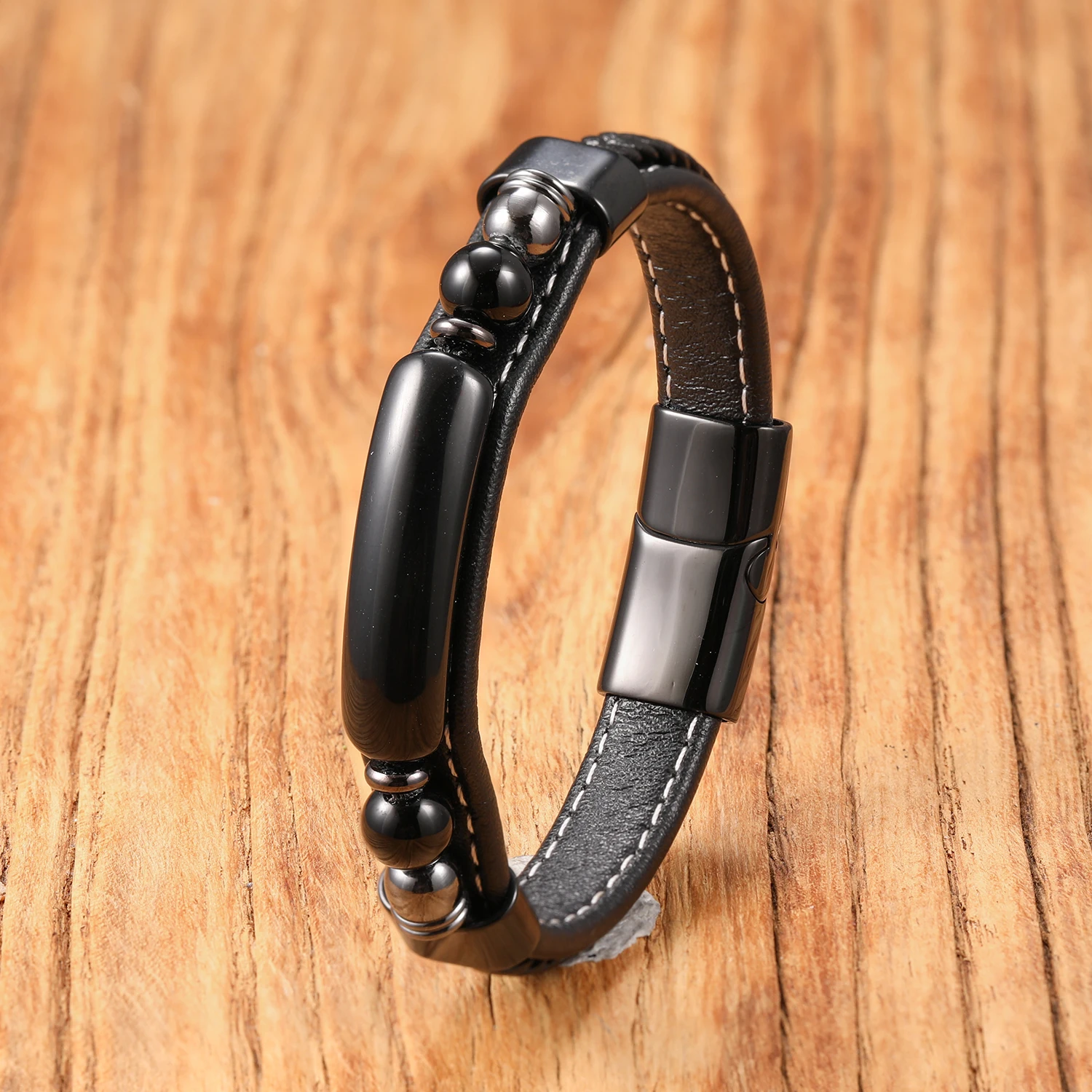 الجديد في سوار حجر عين النمر الطبيعي من حجر العقيق بمشبك مغناطيسي من الفولاذ المقاوم للصدأ مجوهرات مصنوعة يدويًا للرجال والنساء