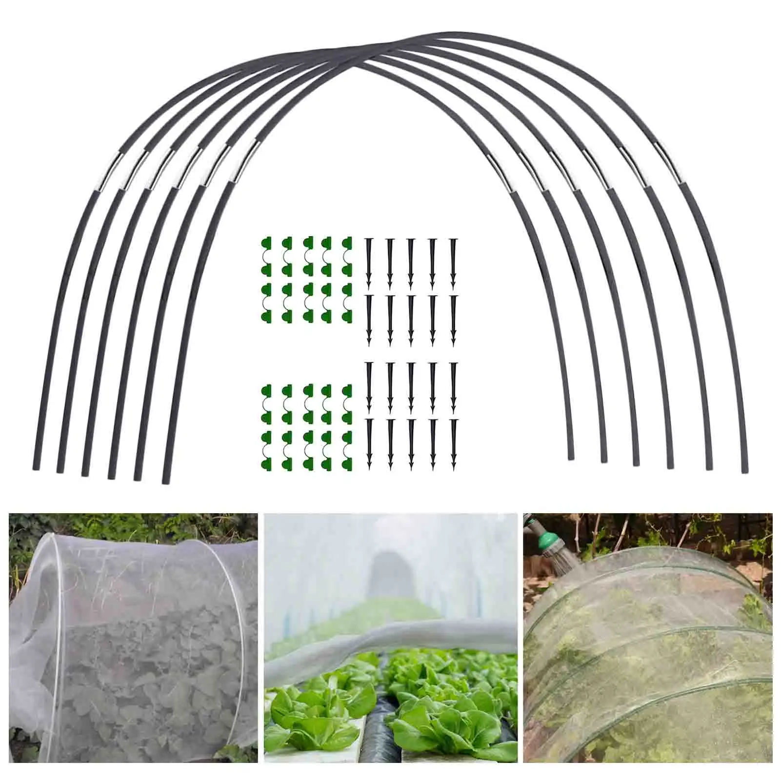 

18/30Pcs Garden Hoops for Netting Tunnel Garden Hoops Greenhouse Frame Flexible Tunnel Arch Crop Protection Hoops for Farm