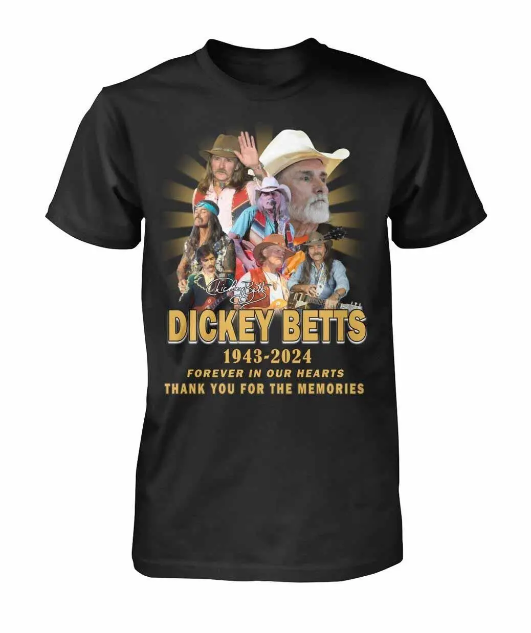 

Рубашка Dickey Betts 1943-2024 Forever In Our Hearts, черная унисекс, Φ LI802