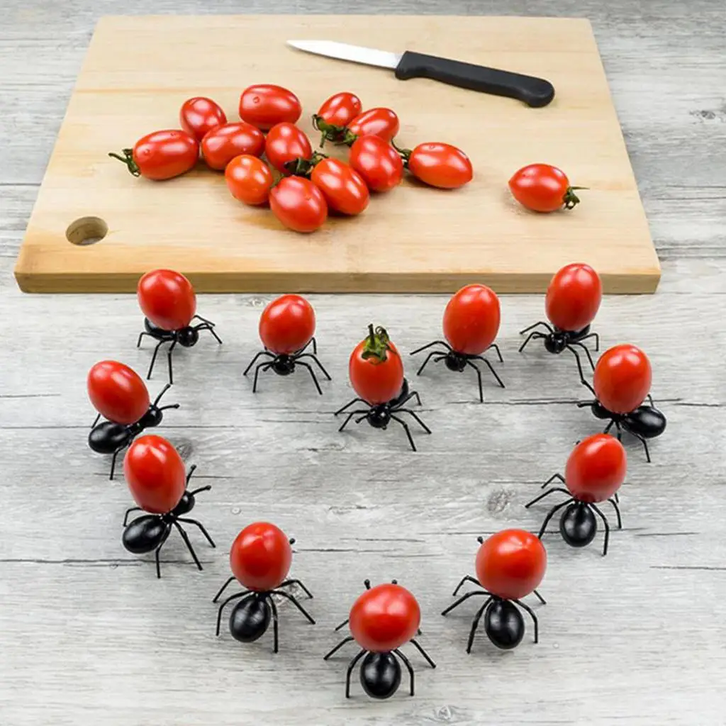 12Pcs Cute Mini Ant Fruit Fork Kitchen Forks Food Pick for Bar Party