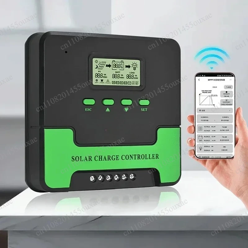 12V 24V MPPT Solar Charge Controller 10A-60A LCD WIFI Dual USB Regulator for LiFePO4 Lithium Battery