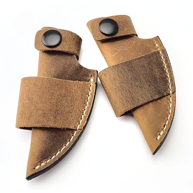 Portable Leather Knife Sheath, Protective Blade Cover for Small Fixed Blade Knives, Outdoor Carry Knife Scabbard