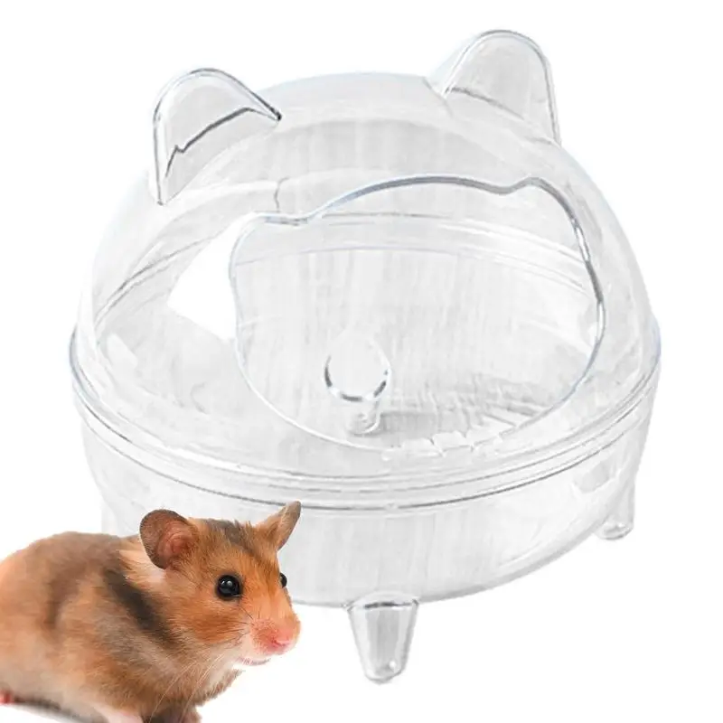 Hamster Sand Bath Container Hamster Bathtub Anti Spill Gerbil Syrian Cage Box Transparent Mouse Toilet Small Animals Supplies