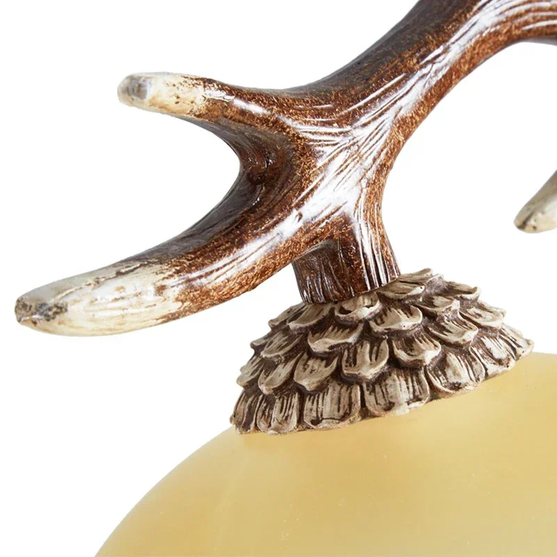 

Antique Chandelier Living Bar Cafe Antler Chain Nordic Resin Table Pendant Room Dining Light Restaurant Hanging Lamp