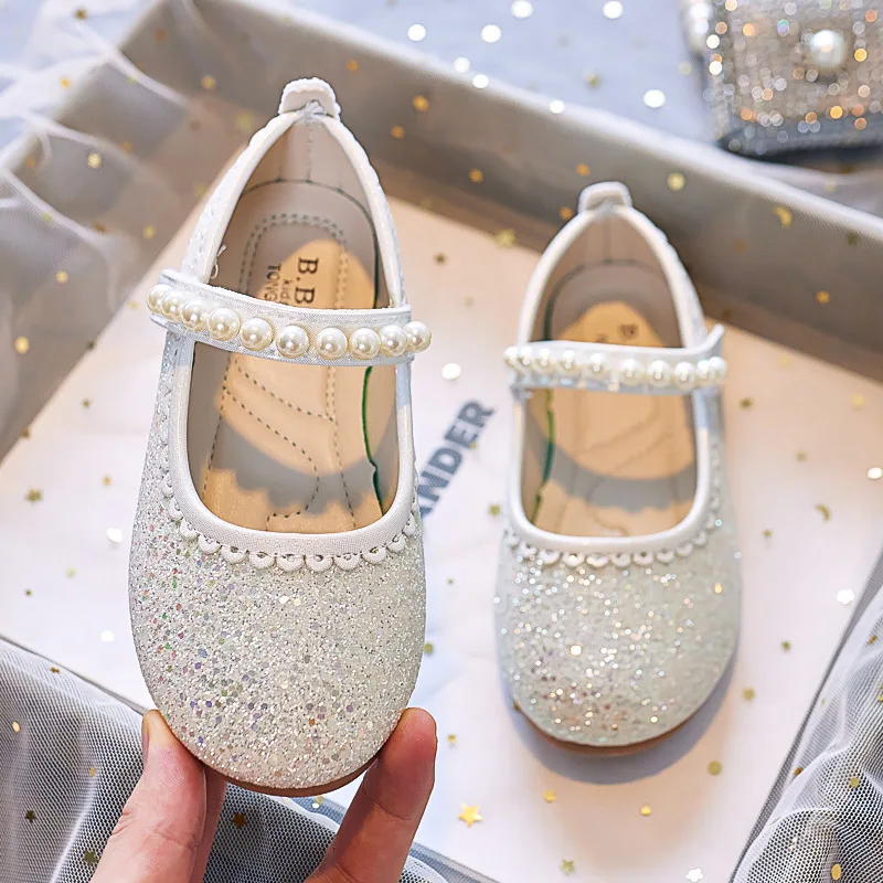 Ragazze Mary Janes for Party Wedding show scarpe in pelle perle eleganti scarpe da principessa Chic scarpe per bambini scarpe antiscivolo