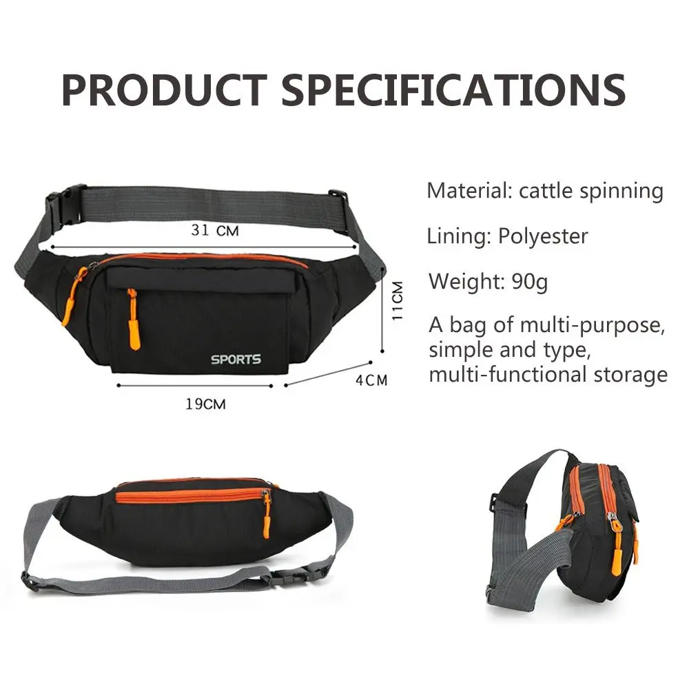 Marsupio impermeabile moda sport in esecuzione porta cellulare borsa da cintura poliestere palestra Fitness petto borse donna uomo