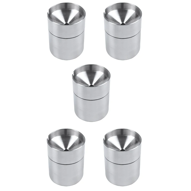 

5X Stainless Steel Car Ashtray Smokeless Auto Cigarette Ashtray Ash Holder Creative Windproof Business Gift With Lid