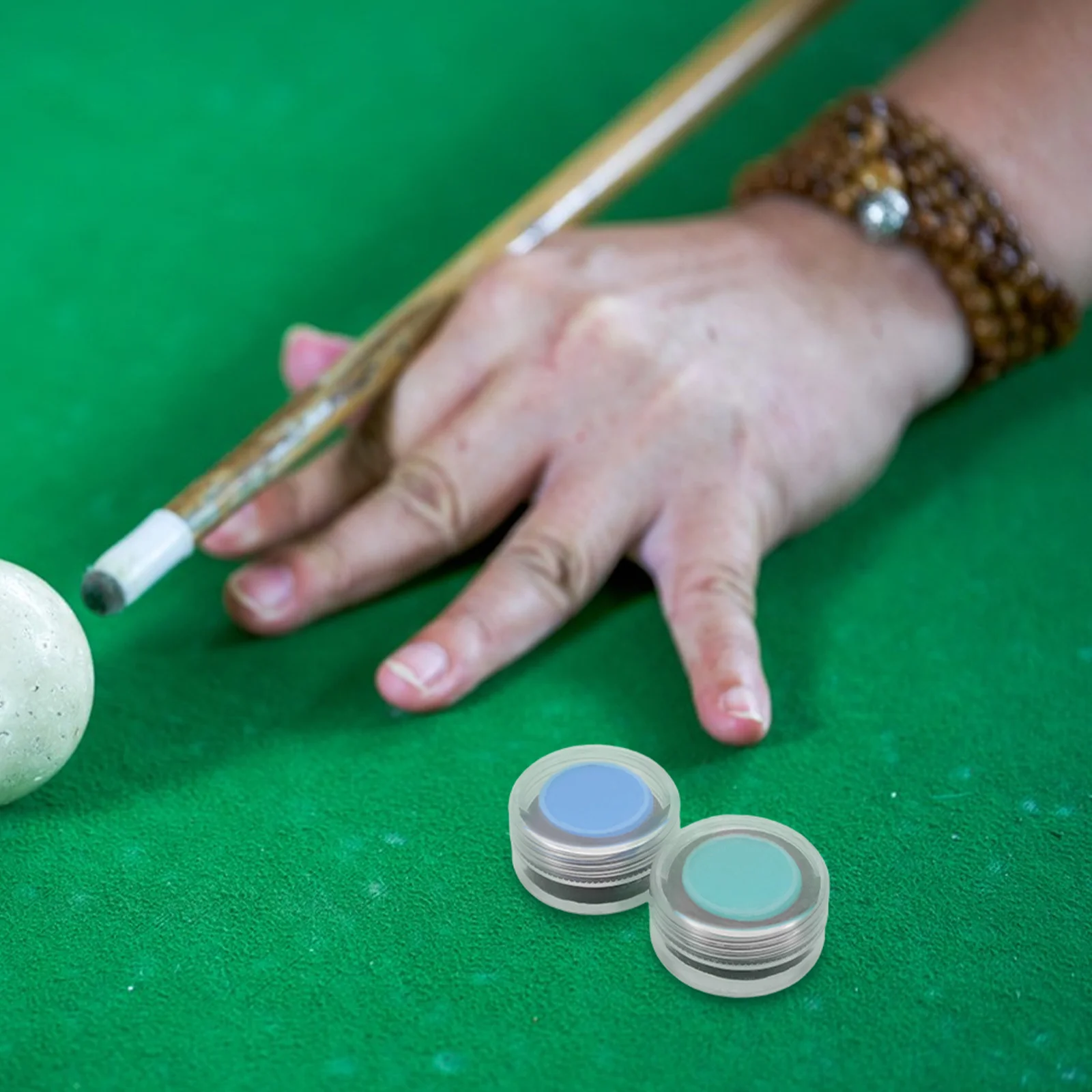 

2Pcs Billiard Chalk Pool Table Accessory Smooth Layer Improved Friction Precise Ball Control Competitive Use Cue Chalk Blue