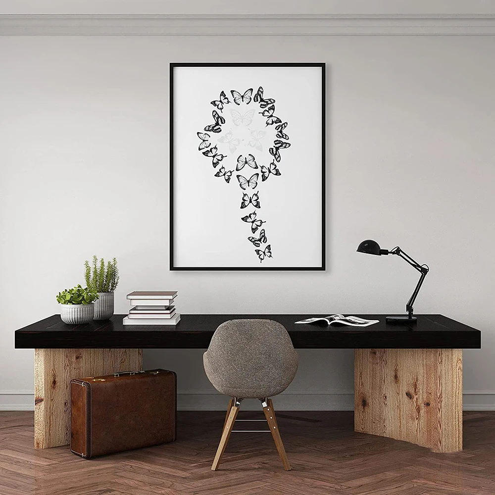 18Pcs Black White Butterfly Wall Stickers Decor 3D Removable Glitter Butterflies Home Decoration Wedding Living Room Ornaments