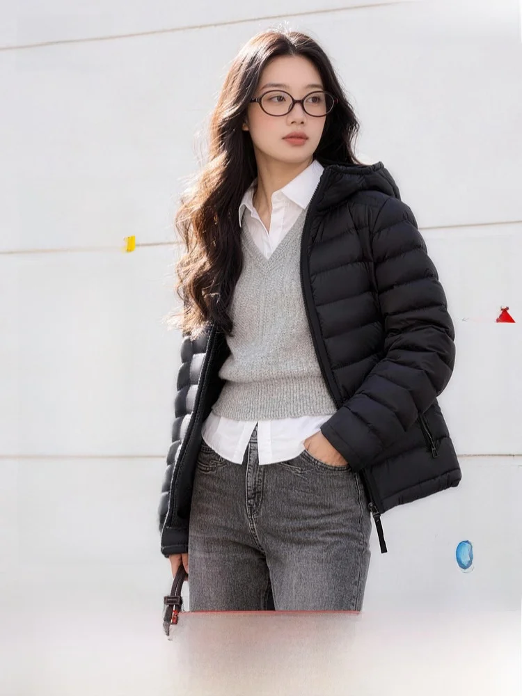 

Snow Flng 95 Goose down ort Women's Jaet Basic Sli Warm Versatile Spring New Arrival Nylon Fabric Running Traveling