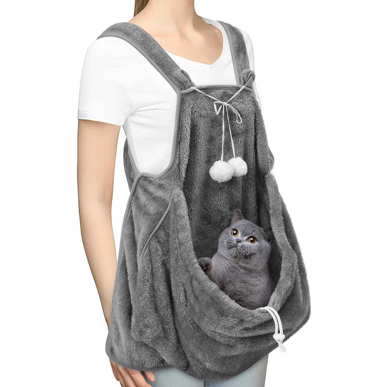

Pet Carrier Apron Bag for Cats Dogs Small Wearable Holding Sack Durable Portable Outdoor Activity Sleeping