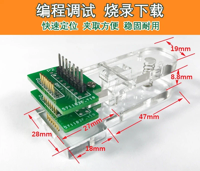 Double Row Test Clip Burning Clip Programmer Burner Programmer Clip Pcb Clip Free of Disassembly 1.27 1.5 2.0 2.54