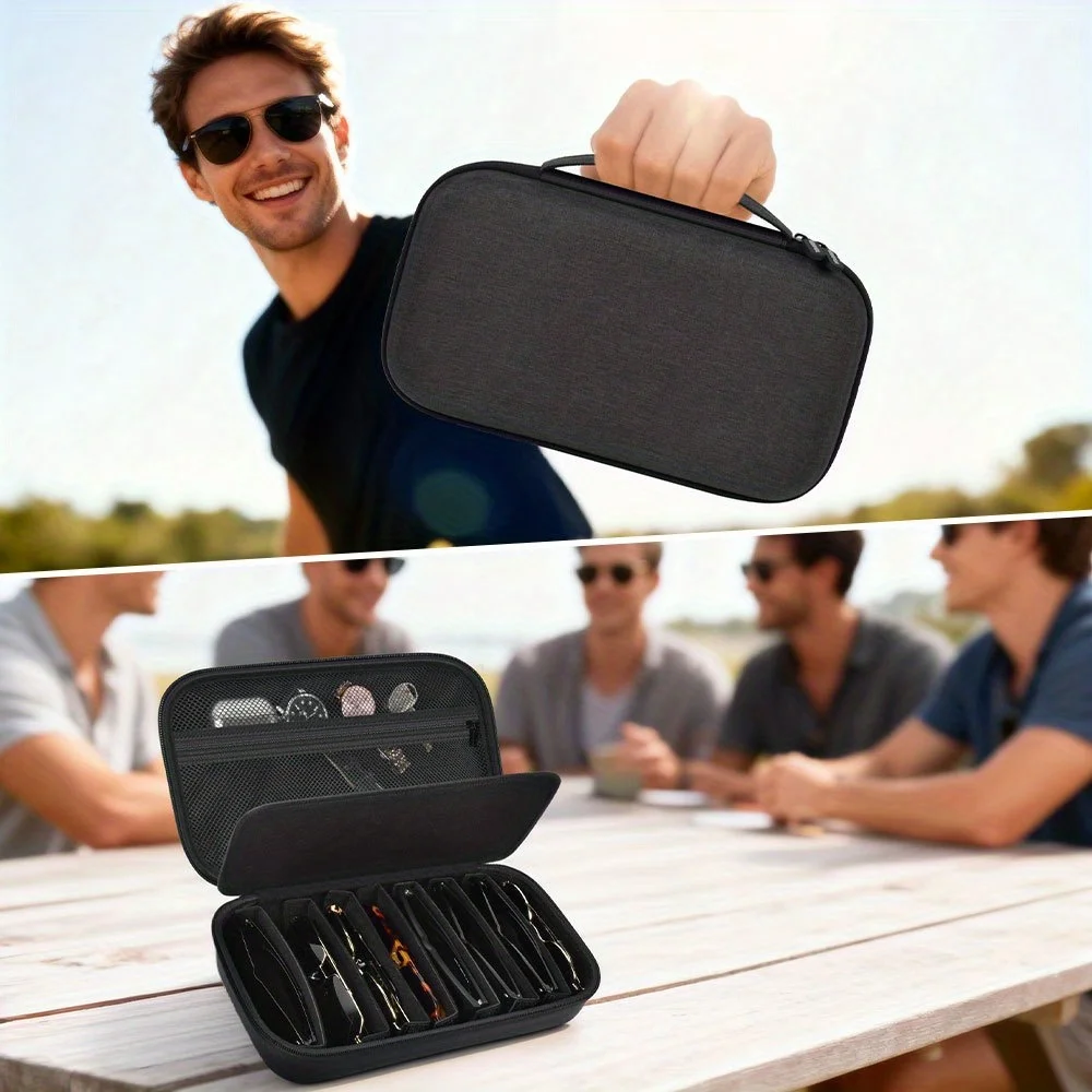 حقيبة تخزين نظارات مستقطبة للسفر للرجال قطعة واحدة - مدمجة مع منظم كابلات البيانات، حامل عصري للاستخدام اليومي/السفر #5