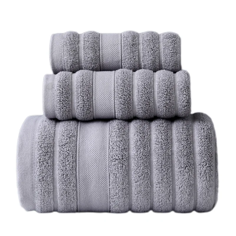 100% Cotton 3PCS Bath Towel Set Absorbent Adult Bath Towel Solid Color Soft Affinity Wash Face Hand Shower Towel Bathroom Towel