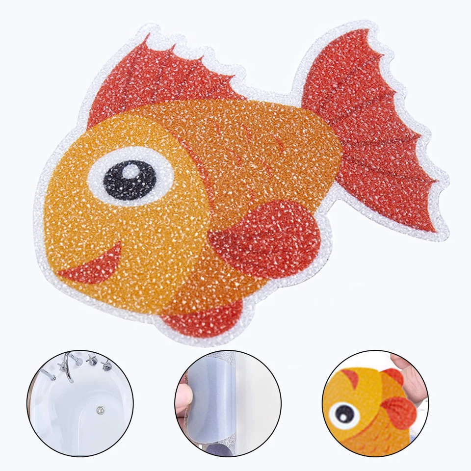 9Pcs Autocollants Antidérapants Salle De Bain Créatures Marines - Stickers Baignoire Et Douche Pour Enfants