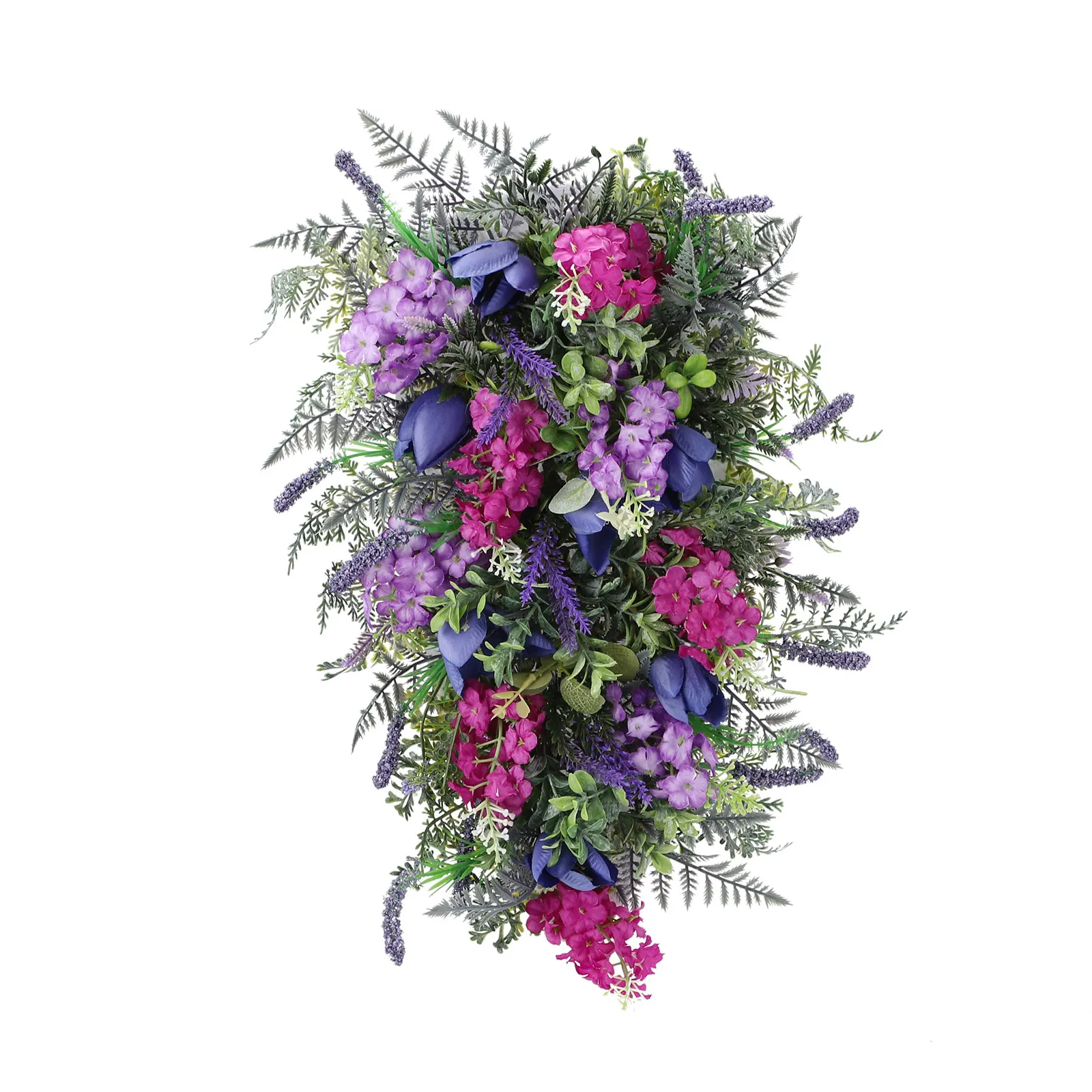 

Artificial Purple Tulip Swag for Front Door, Wall, or Table Decoration – Silk Fabric, Spring Floral Decor 50x30cm