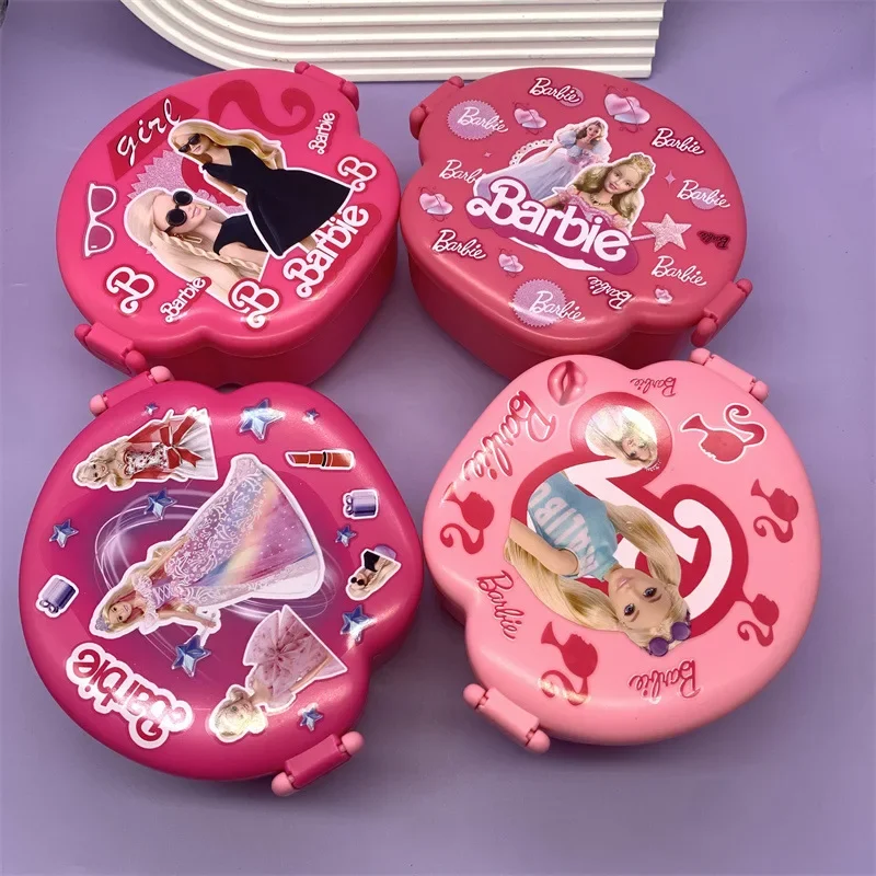 Barbie Random Lunch Box Fashion Girl Doll Three-compartment Crisper Separate Lunch Box Girly Heart Cute Cartoon Girls Gifts