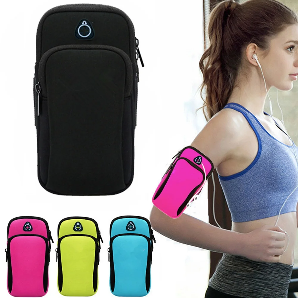 Phone Arm Bag with Headphone Jack Waterproof Breathable Sports Running Bag Gym Mobile Phone Holder For iPhone 13 14 Pro Samsung