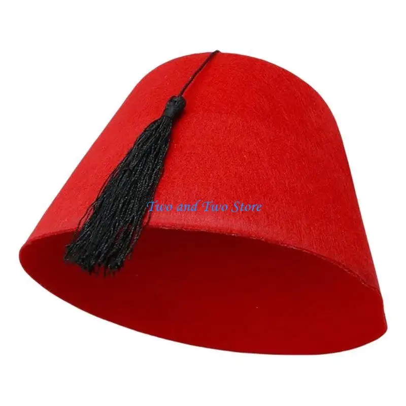 

HX6F Moroccan Unique Hat Durability Traditional Craftsmanship Hat Tassels Pattern Hat