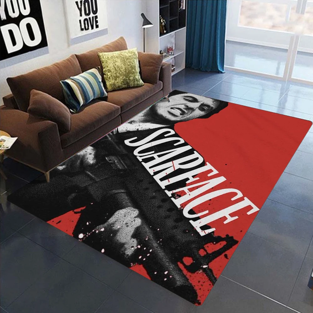 العصرية S-Scarface طباعة المضادة للانزلاق البساط لغرفة المعيشة أريكة الكلمة حصيرة أنيق السجاد للرجال ديكور غرفة نوم تصميم الفيلم الكلاسيكي