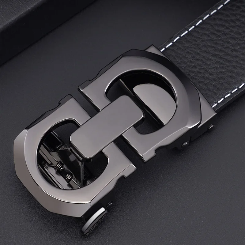 Business and leisure letter automatic buckle cowhide belt, multifunctional and fashionable new men's leather belt