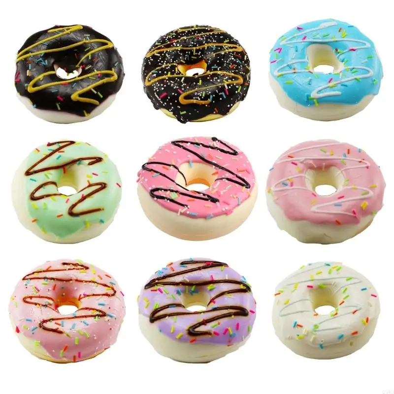 Q5WD Artificial Donuts Model Simulation PU Donut Bread Photography Props for Stress Relief Slow Fake Fun Ornament