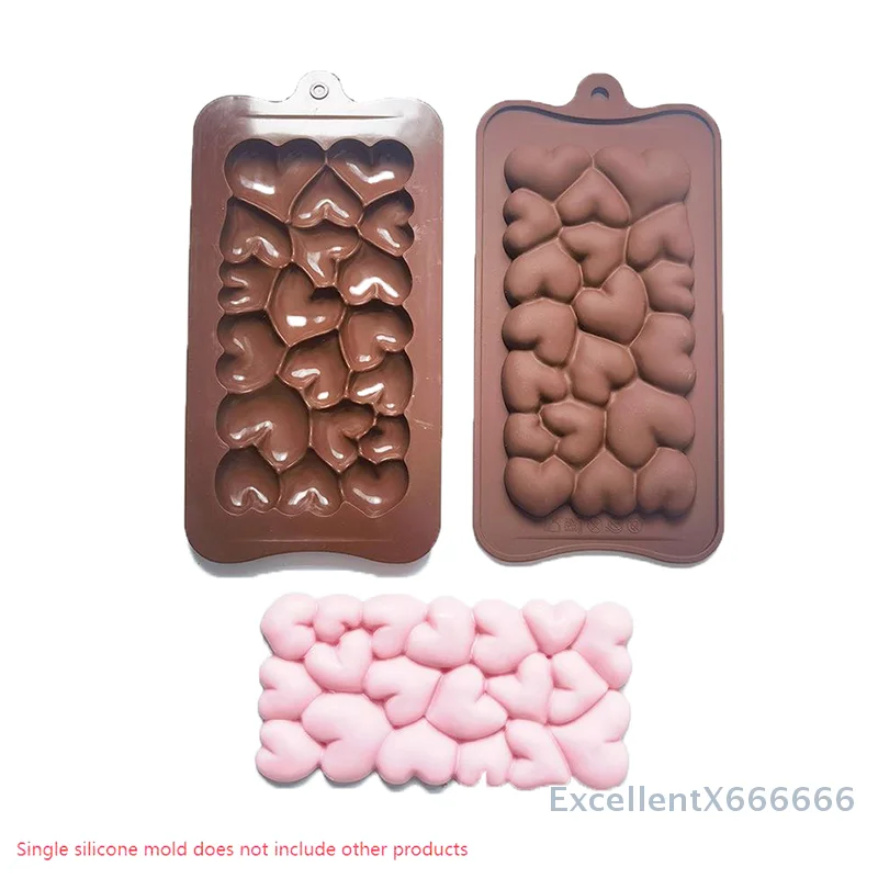 

Coffee Colored Full Page Heart-shaped Silicone Chocolate Cake Mold Kitchen Utensils