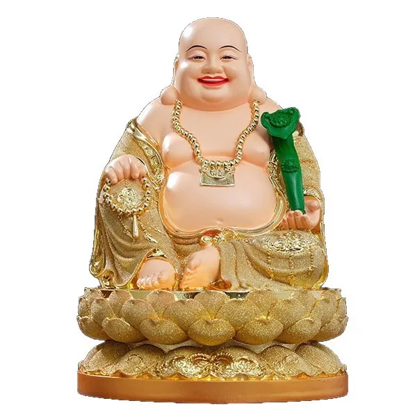 The big-bellied Maitreya Buddha attracts wealth  Nafu uses it to worship temples,  Maitreya laughing Buddha resin Buddha statues view 5
