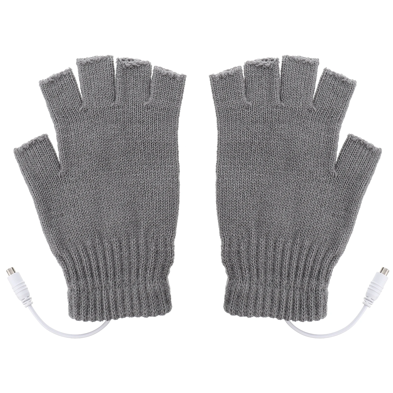 

USB Heated Gloves Winter Warmer Fingerless Mittens for Men Women Outdoor Camping Hiking Long Woolen Yarn PET