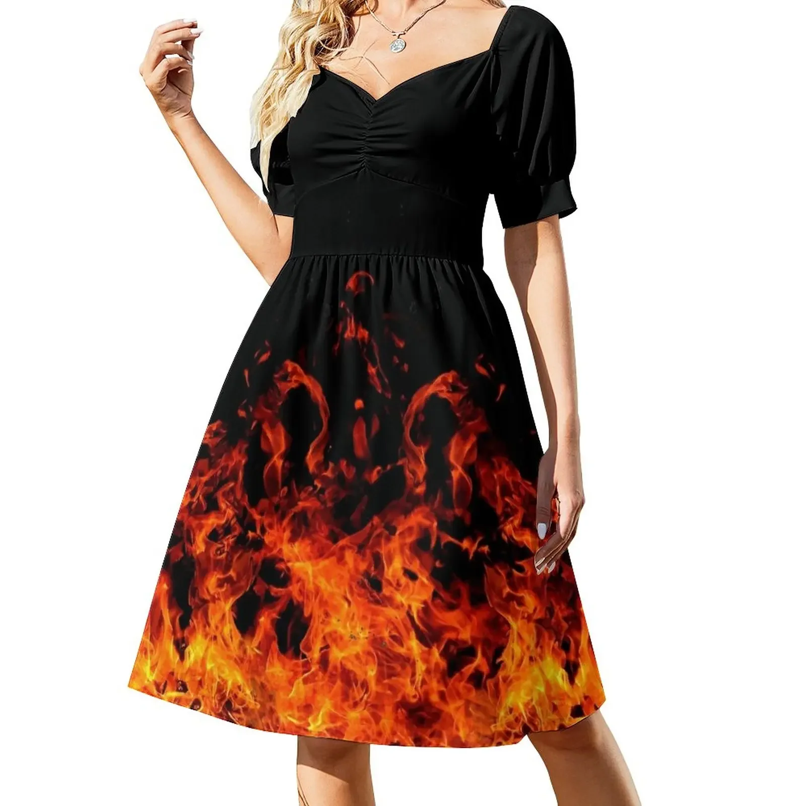 

Flames Of Fury Short-Sleeved Dress luxury evening dresses for women 2025 Women's dress