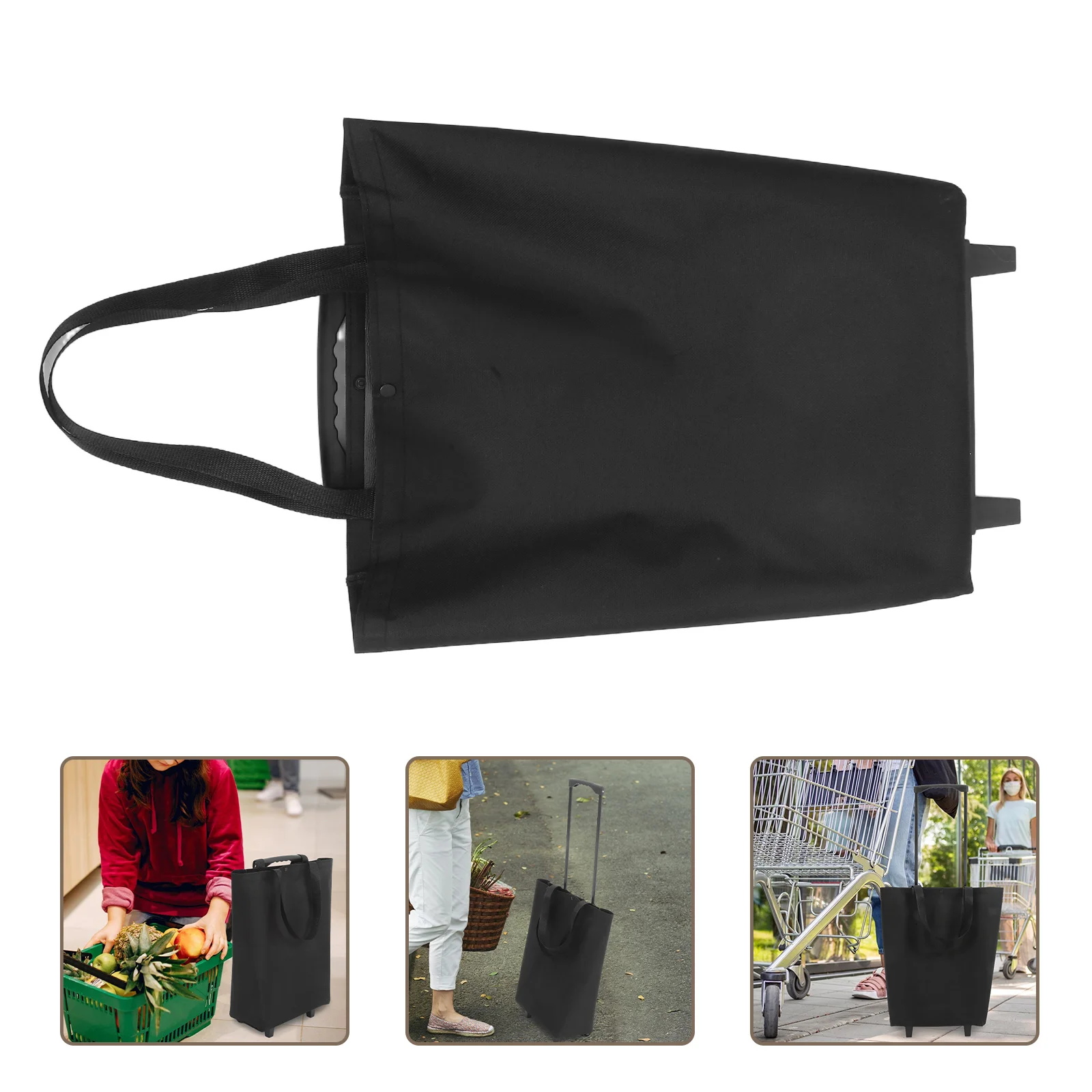 

Portable Grocery Trolley Lightweight Multi-Function For Groceries Foldable Utility Trolley Rolling Bag On Home Travel Use
