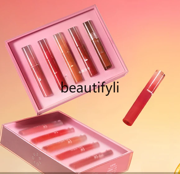 Water Mist Lip Glaze Gift Box Diandian New Mini Lip Lip Lipstick Makeup Set