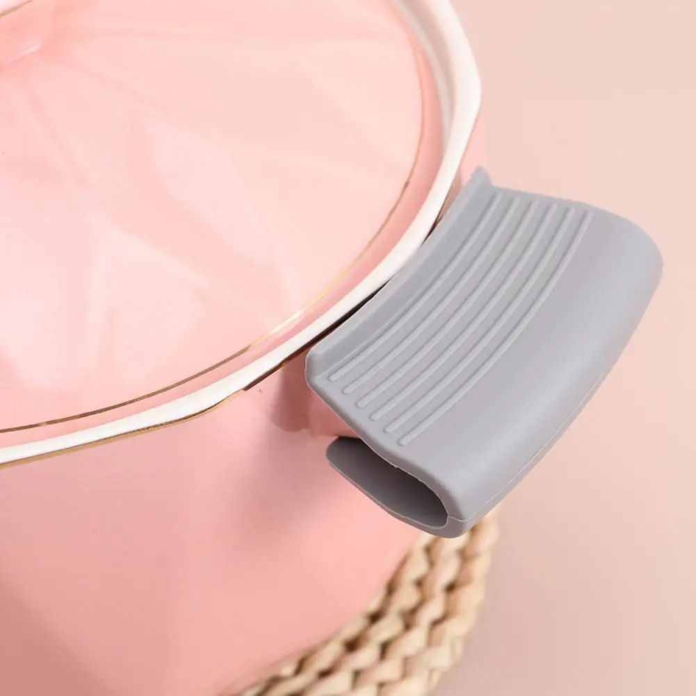 1 Pair 7.5cm Oven Mitts Silicone Pot Holders Heat Resistant Cooking Pinch Mitts Potholder For Cast Iron Pots Kitchen Accessories