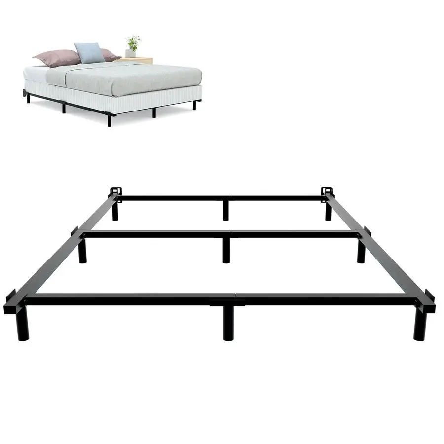 

7 Inch Queen Size Metal Bed Frame for Box Spring and Mattress 9Leg Heavy Duty Bed Frame ToolFree Easy Assembly Sturdy Box Sprin
