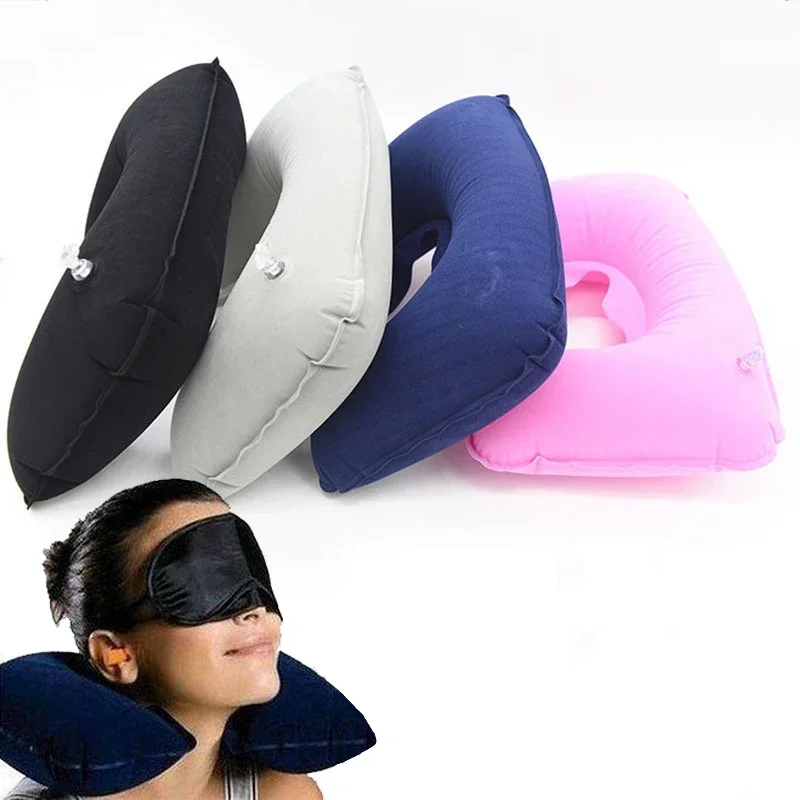 1pcs U-Shape Travel Car Pillow for Airplane Inflatable Neck Pillow Travel Accessories Road Trip Comfortable Sleep Pillows