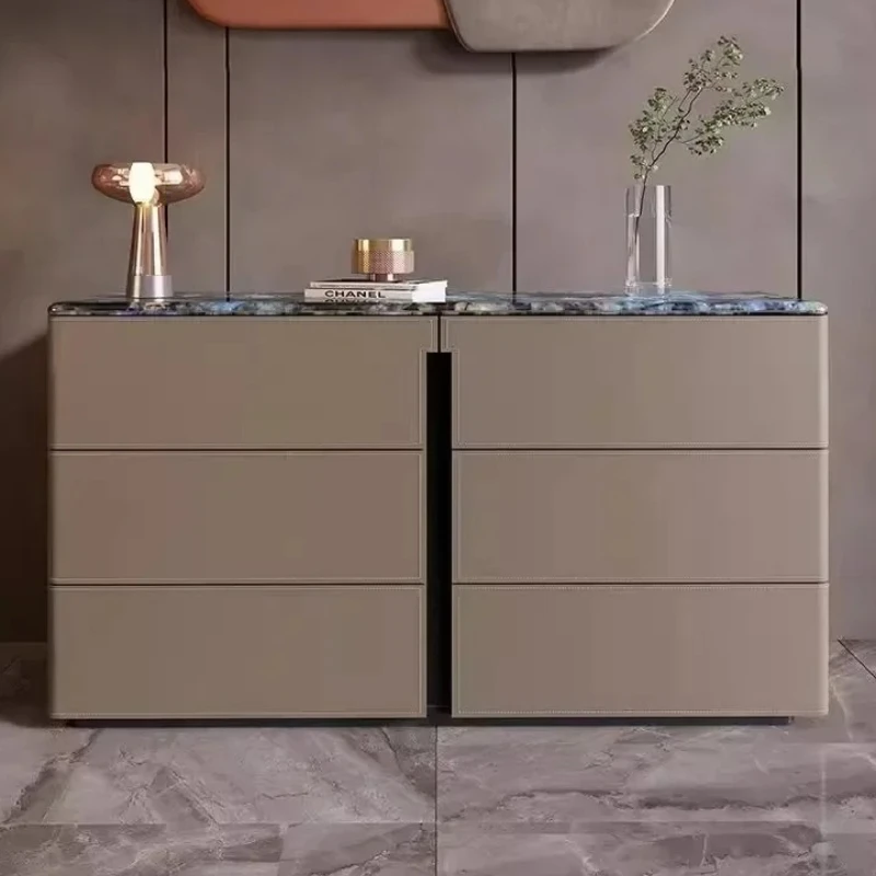 

Luxury Cabinets Light Marble Saddle Leather Dining Side Storage Locker Shoerack Shoe Rack Shoes Organizer Crack Shelves Dresser