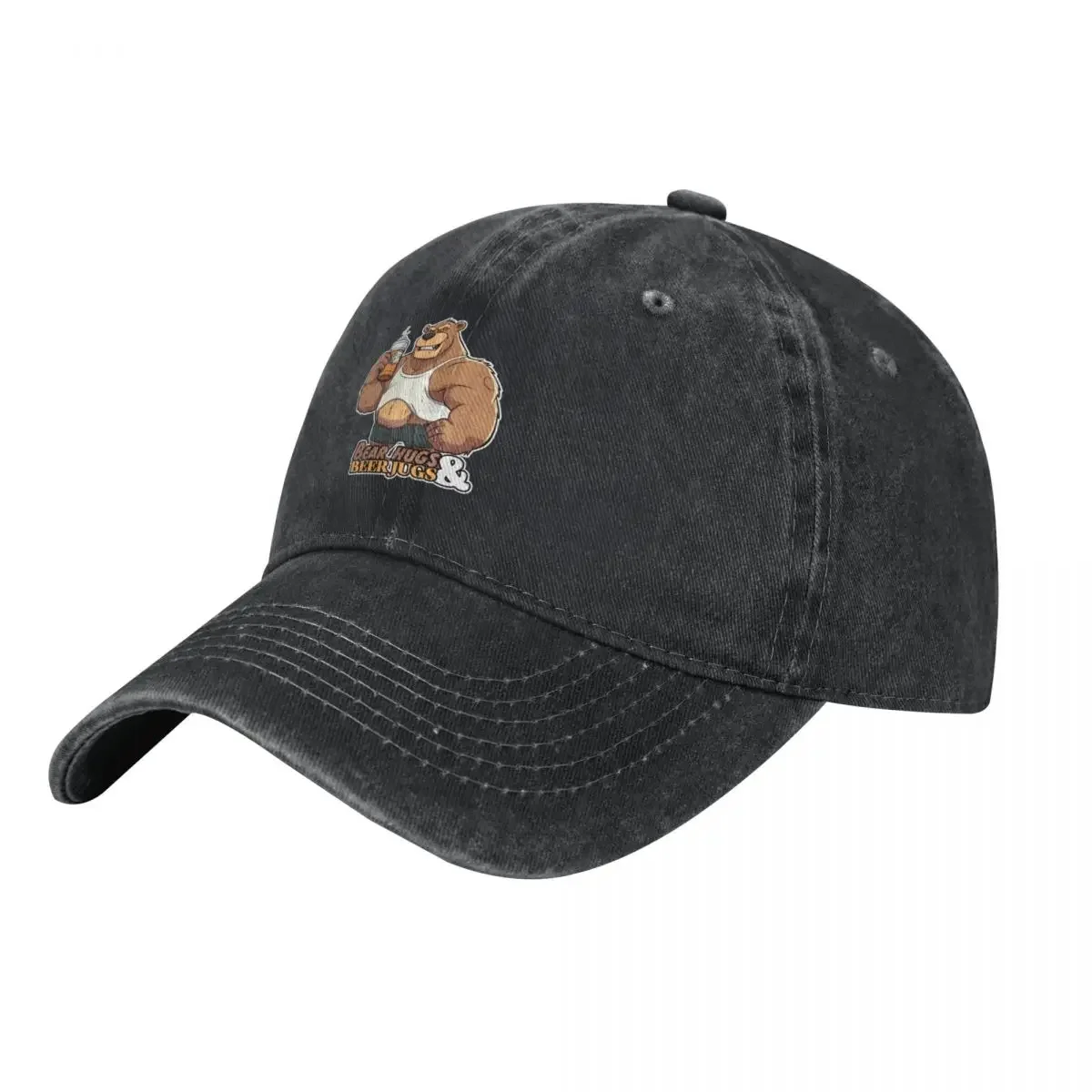 Bear hugs and beer jugs Gay Bear Baseball Cap Fashion Beach Beach fun hats Funny hats Women Beach Fashion Men's