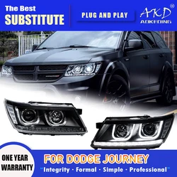 AKD Head Lamp for Dodge Journey LED Headlight 2009-2016 Headlights Journey DRL Turn Signal Freemont Angel Eye Projector Lens