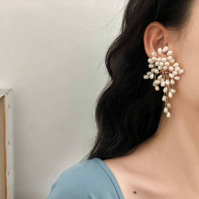 White Imitation Pearl Beads Earrings For Women Wedding Earring Romantic Eardrop 2024 New Design Jewellry Accessories