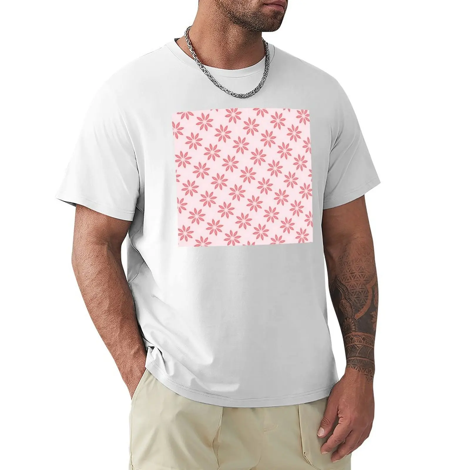 

Pink Spring Seamless Pattern T-Shirt quick-drying plus sizes fitted t shirts for men