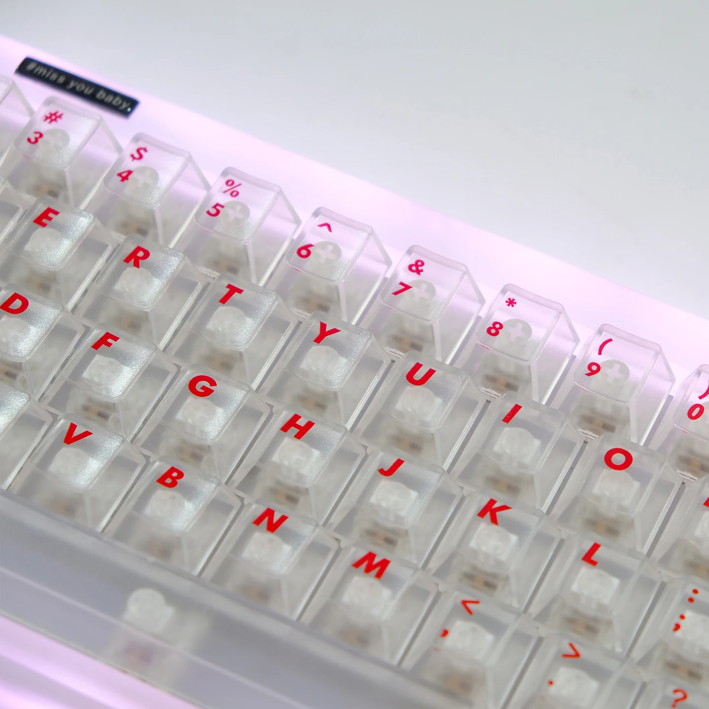 122 Keys White Red Matte Double Shot ABS Key caps Cherry Profile Foggy Transparent Keycaps for MX Switches Mechanical Keyboard