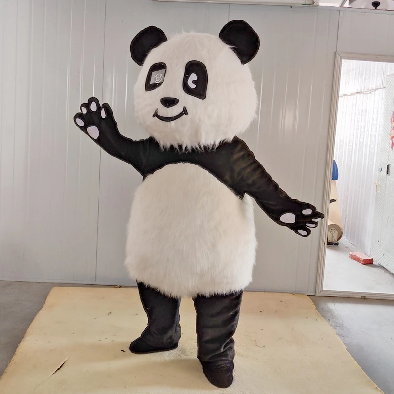 Giant Panda Cartoon Doll Costume Adult Walking Activity Performance Long Hair Prop