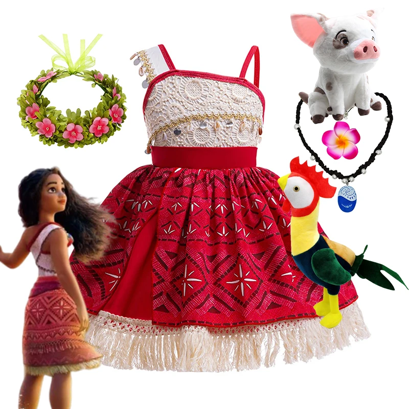 Newest Movie Disney Princess Moana 2 Dress Girls Cosplay Vaiana Carnival Party Ocean Adventure Costume Kids Fancy Clothes Outfit