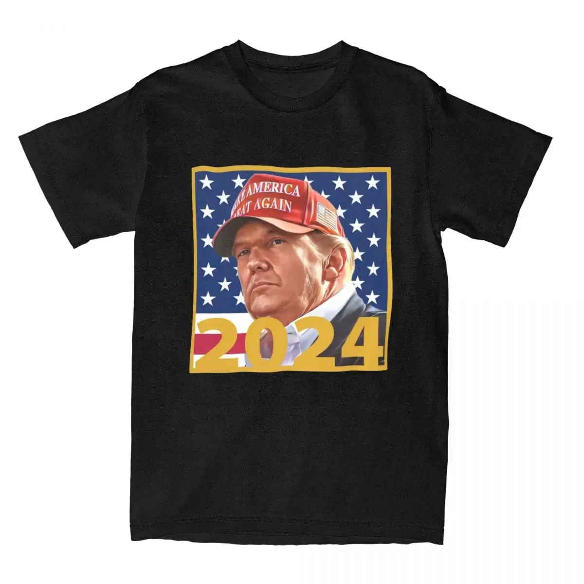 

Novelty Trump 2024 Make America Great Again T-shirt For Men Round Collar 100% Cotton T Shirts Short Sleeve Tees 4XL 5XL Clothes