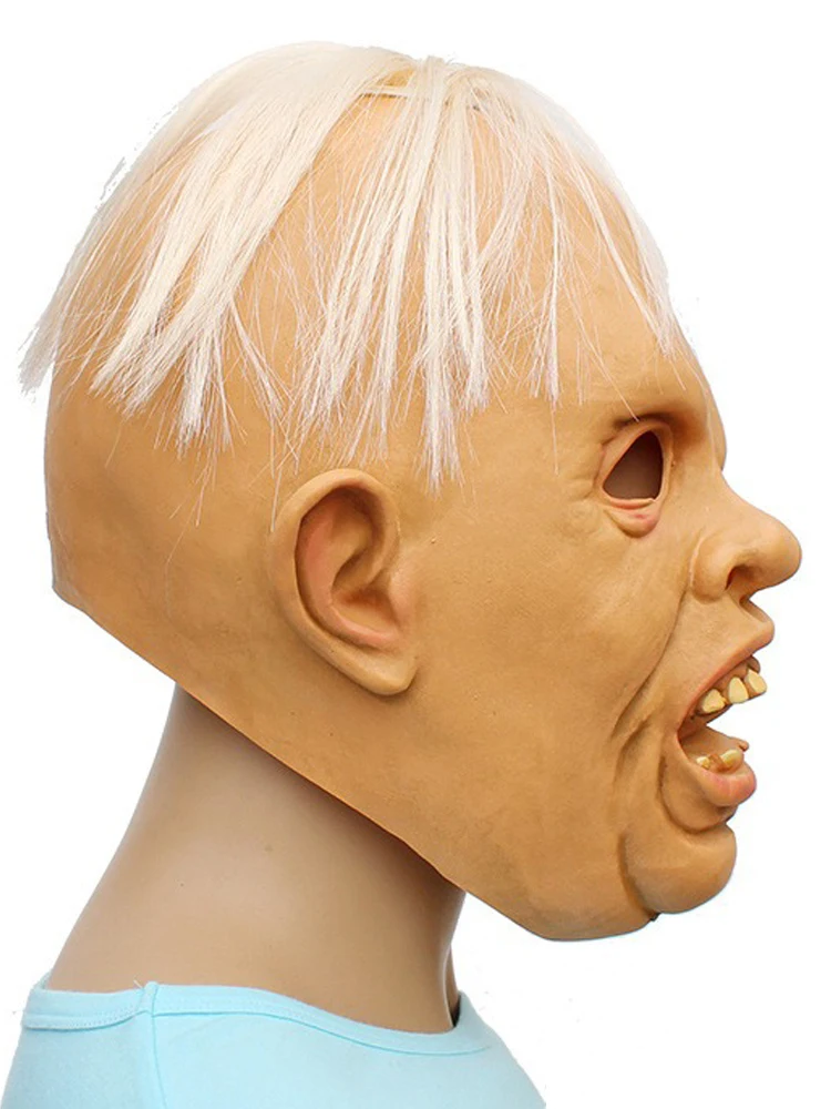 Maschera di Halloween Decorazione per feste in costume Stile mostro dagli occhi incrociati Maschera cosplay horror in lattice Puntelli per costumi di carnevale