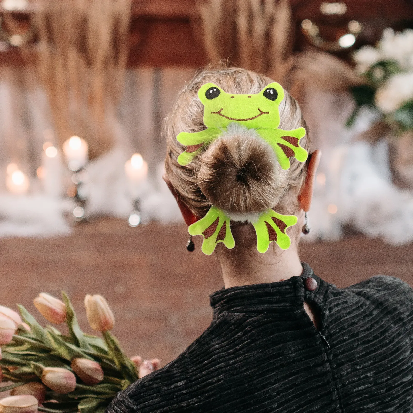 

4pcs Cartoon Ties Animal Style Scrunchies For Women Soft Elastic Hair Accessories Ponytail Holder Hair Rings Styling Tools