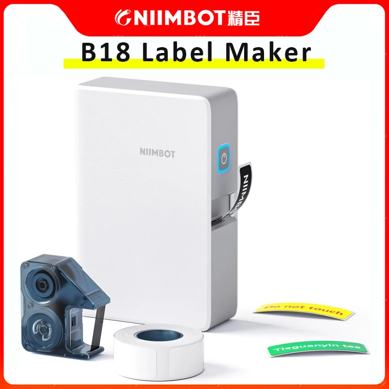 NIIMBOT B18/N1 Labeling Ribbon, Refill Tape Cassette for Thermal Transfer Carbon Label Printer/Color label Printer